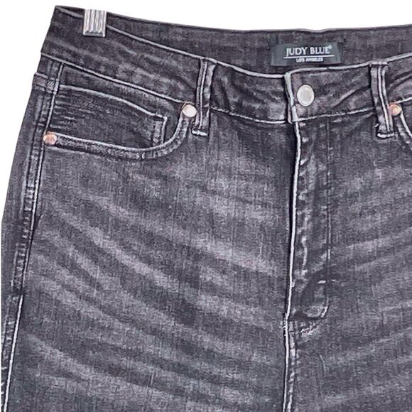 JUDY BLUE High Rise Tummy Control Straight Leg Jeans Size 15/32 Black # JB88677 - Picture 7 of 15